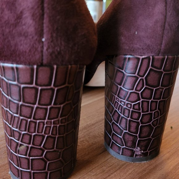 Purple Pumps with Brown Heel - Picture 2 of 4